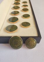 Green Golden Sherwani Metal Suit Buttons