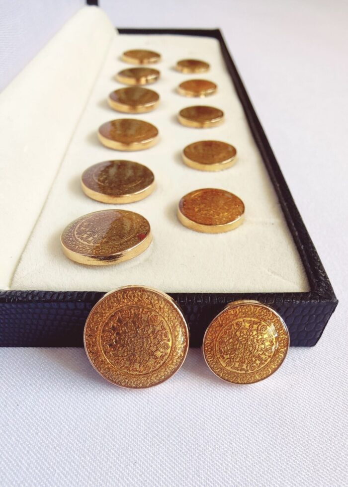 Royal Golden Sherwani Metal Suit Buttons