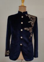 Navy Blue Embroidery Jodhpuri Suit