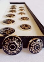 Black Sherwani Suit Metal Buttons