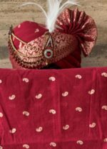 Royal Maroon Chanderi Safa Dupatta Set