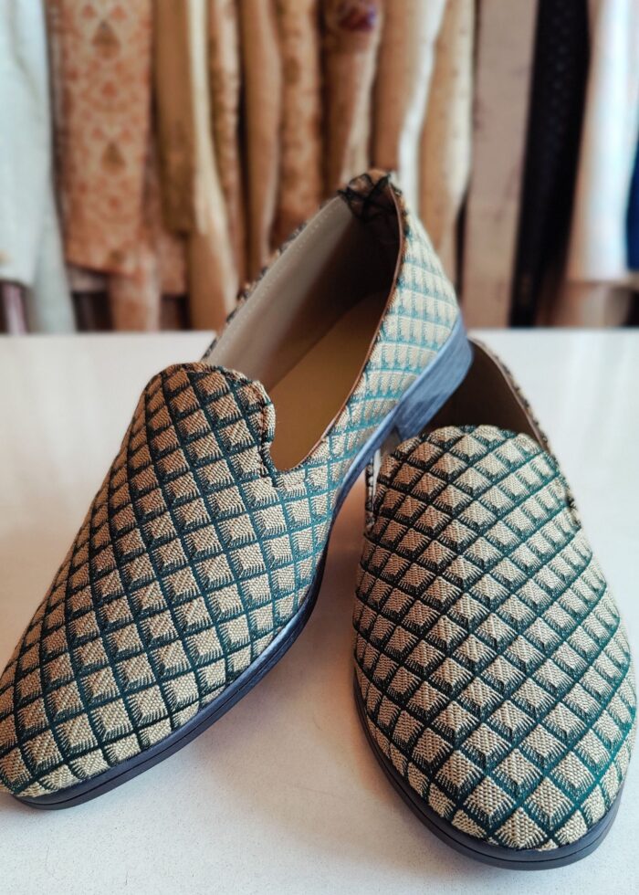 Multi Checkered Ethnic Loafers for Mens
