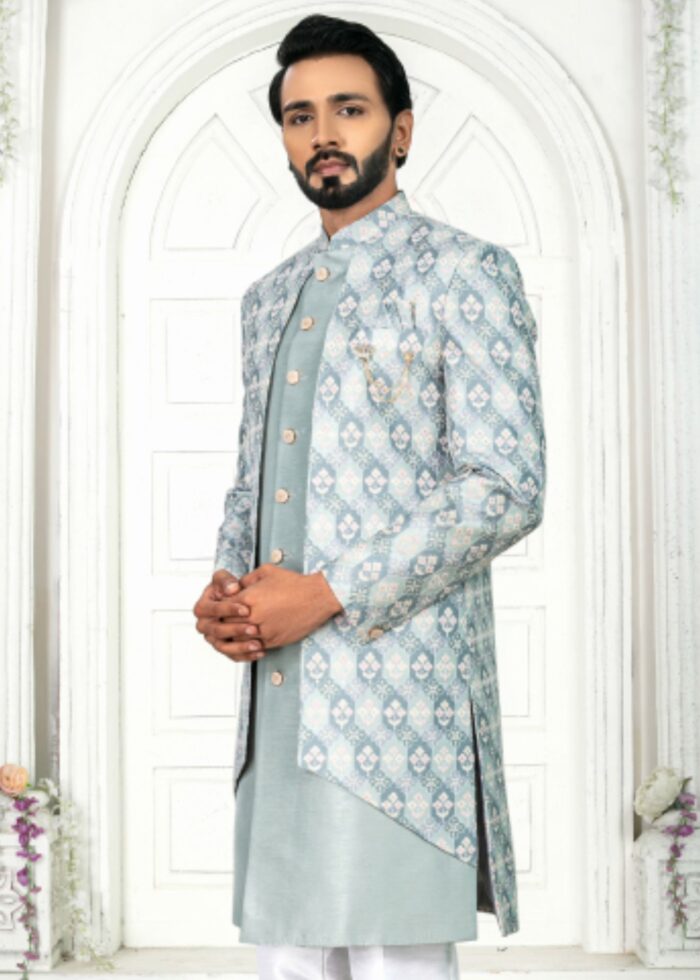 Aqua Designer Open Indo Western Set