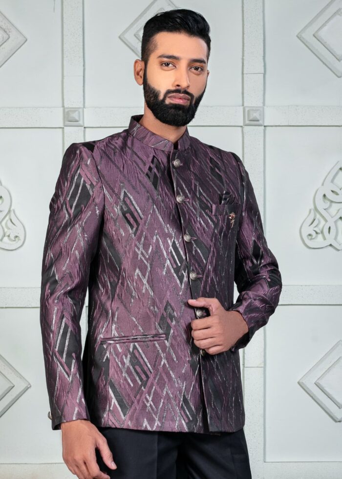 Wine Designer Jodhpuri Suit for Mens