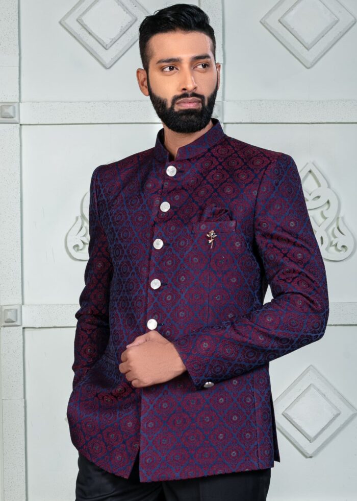 Purple Designer Jodhpuri Suit for Mens