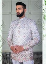 White Designer Jodhpuri Suit for Mens